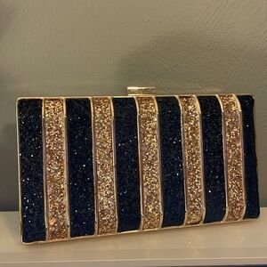 Black and Gold Glitter Clutch